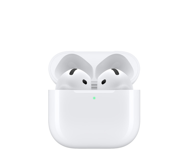 Vita AirPods 4 utan ANC