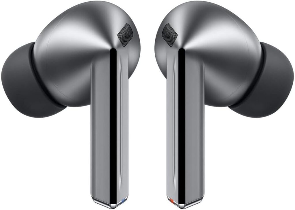 Silvriga Samsung Galaxy Buds3 Pro utan fodral